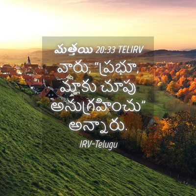 Picture 04 - మత్తయి 20:33 TELIRV - వారు, “ప్రభూ, మాకు - Bible Verse Picture