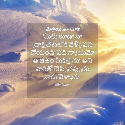 Picture 04 - మత్తయి 20:4 TELIRV - ‘మీరు కూడా నా - Bible Verse Picture
