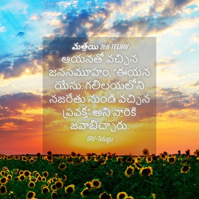 Picture 04 - మత్తయి 21:11 TELIRV - ఆయనతో వచ్చిన - Bible Verse Picture