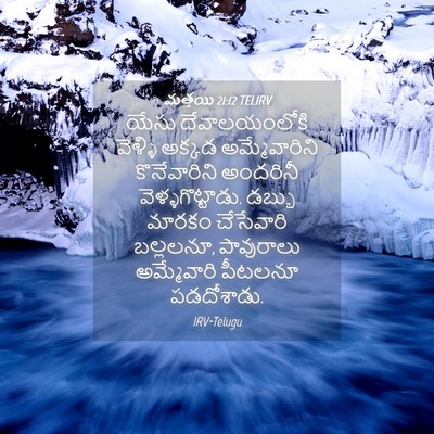 Picture 04 - మత్తయి 21:12 TELIRV - యేసు దేవాలయంలోకి - Bible Verse Picture