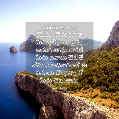 Picture 04 - మత్తయి 21:24 TELIRV - యేసు, “నేను కూడా - Bible Verse Picture
