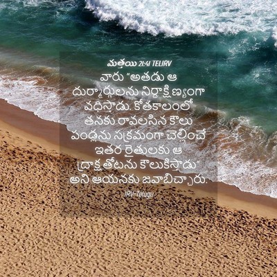 Picture 04 - మత్తయి 21:41 TELIRV - వారు “అతడు ఆ - Bible Verse Picture