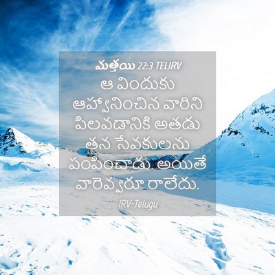 Picture 04 - మత్తయి 22:3 TELIRV - ఆ విందుకు - Bible Verse Picture