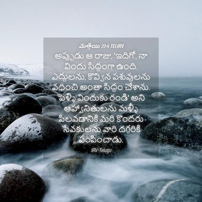 Picture 04 - మత్తయి 22:4 TELIRV - అప్పుడు ఆ రాజు, - Bible Verse Picture
