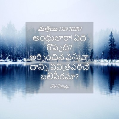 Picture 04 - మత్తయి 23:19 TELIRV - అంధులారా! ఏది - Bible Verse Picture