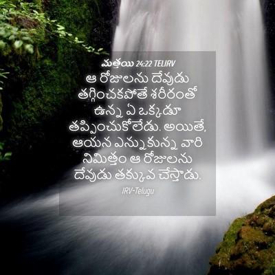 Picture 04 - మత్తయి 24:22 TELIRV - ఆ రోజులను దేవుడు - Bible Verse Picture