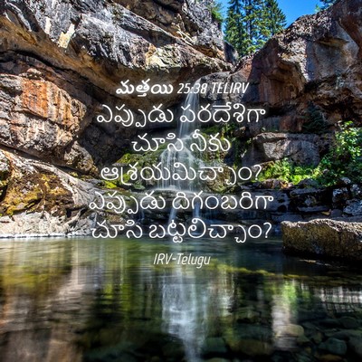 Picture 04 - మత్తయి 25:38 TELIRV - ఎప్పుడు పరదేశిగా - Bible Verse Picture
