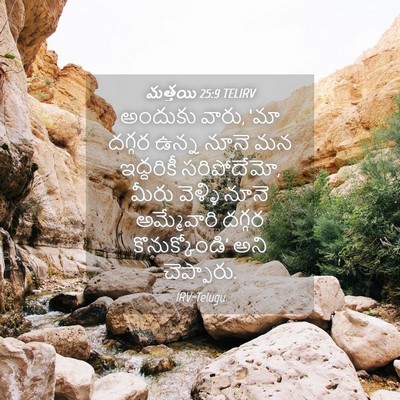 Picture 04 - మత్తయి 25:9 TELIRV - అందుకు వారు, ‘మా - Bible Verse Picture