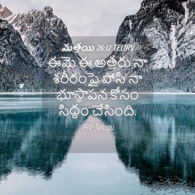 Picture 04 - మత్తయి 26:12 TELIRV - ఈమె ఈ అత్తరు నా - Bible Verse Picture