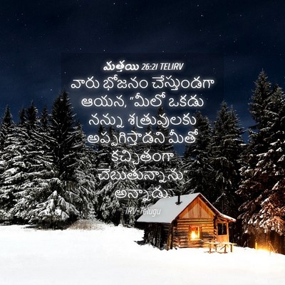 Picture 04 - మత్తయి 26:21 TELIRV - వారు భోజనం - Bible Verse Picture