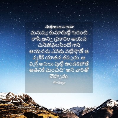 Picture 04 - మత్తయి 26:24 TELIRV - మనుష్య కుమారుణ్ణి - Bible Verse Picture