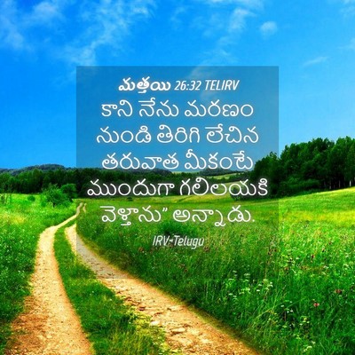 Picture 04 - మత్తయి 26:32 TELIRV - కాని నేను మరణం - Bible Verse Picture
