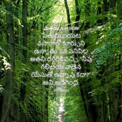 Picture 04 - మత్తయి 26:69 TELIRV - పేతురు బయట - Bible Verse Picture