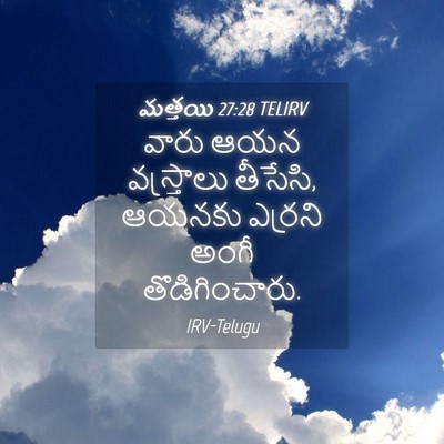 Picture 04 - మత్తయి 27:28 TELIRV - వారు ఆయన - Bible Verse Picture
