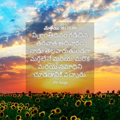 Picture 04 - మత్తయి 28:1 TELIRV - విశ్రాంతిదినం - Bible Verse Picture
