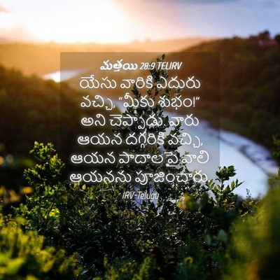 Picture 04 - మత్తయి 28:9 TELIRV - యేసు వారికి ఎదురు - Bible Verse Picture