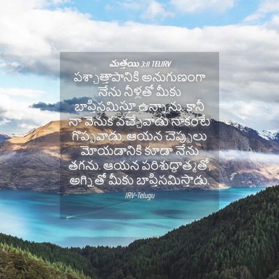Picture 04 - మత్తయి 3:11 TELIRV - పశ్చాత్తాపానికి - Bible Verse Picture