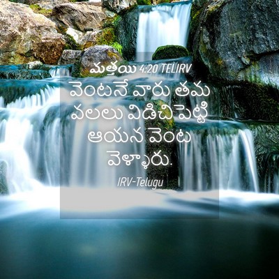 Picture 04 - మత్తయి 4:20 TELIRV - వెంటనే వారు తమ - Bible Verse Picture