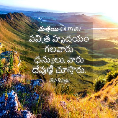 Picture 04 - మత్తయి 5:8 TELIRV - పవిత్ర హృదయం - Bible Verse Picture