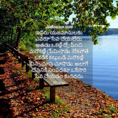 Picture 04 - మత్తయి 6:24 TELIRV - ఇద్దరు యజమానులకు - Bible Verse Picture