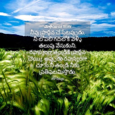 Picture 04 - మత్తయి 6:6 TELIRV - నీవు ప్రార్థన - Bible Verse Picture