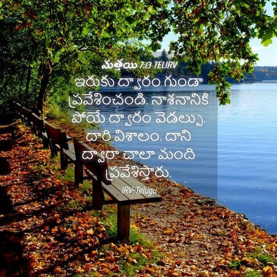 Picture 04 - మత్తయి 7:13 TELIRV - ఇరుకు ద్వారం - Bible Verse Picture