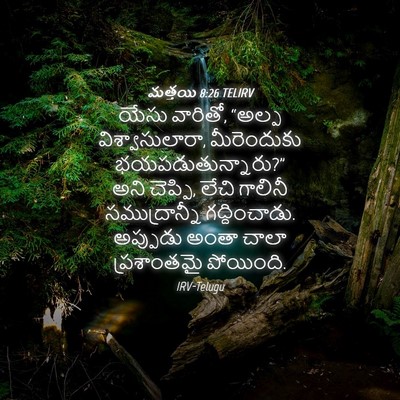 Picture 04 - మత్తయి 8:26 TELIRV - యేసు వారితో, “అల్ప - Bible Verse Picture