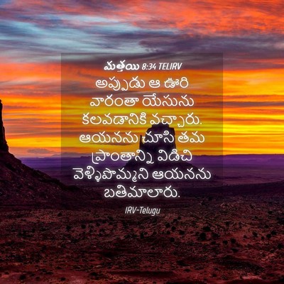 Picture 04 - మత్తయి 8:34 TELIRV - అప్పుడు ఆ ఊరి - Bible Verse Picture