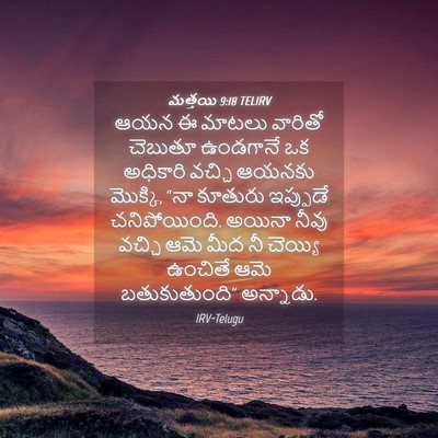 Picture 04 - మత్తయి 9:18 TELIRV - ఆయన ఈ మాటలు వారితో - Bible Verse Picture