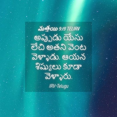 Picture 04 - మత్తయి 9:19 TELIRV - అప్పుడు యేసు లేచి - Bible Verse Picture