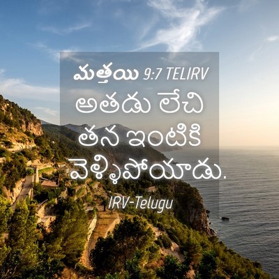 Picture 04 - మత్తయి 9:7 TELIRV - అతడు లేచి తన - Bible Verse Picture