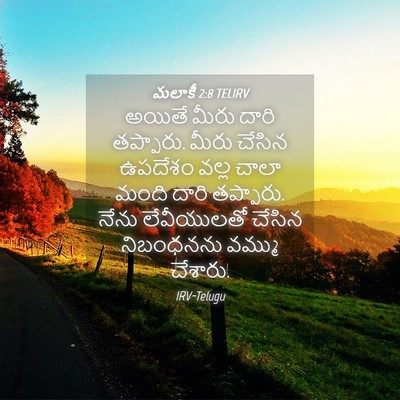 Picture 04 - మలాకీ 2:8 TELIRV - అయితే మీరు దారి - Bible Verse Picture