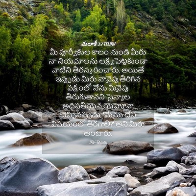 Picture 04 - మలాకీ 3:7 TELIRV - మీ పూర్వీకుల కాలం - Bible Verse Picture