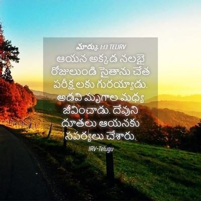 Picture 04 - మార్కు 1:13 TELIRV - ఆయన అక్కడ నలభై - Bible Verse Picture