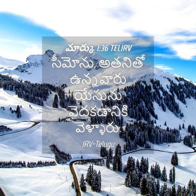 Picture 04 - మార్కు 1:36 TELIRV - సీమోను, అతనితో - Bible Verse Picture