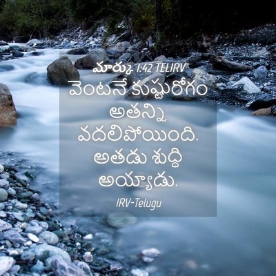 Picture 04 - మార్కు 1:42 TELIRV - వెంటనే కుష్టురోగం - Bible Verse Picture