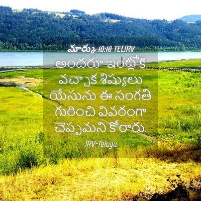 Picture 04 - మార్కు 10:10 TELIRV - అందరూ ఇంట్లోకి - Bible Verse Picture