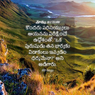 Picture 04 - మార్కు 10:2 TELIRV - కొందరు పరిసయ్యులు - Bible Verse Picture