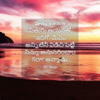 Picture 04 - మార్కు 10:28 TELIRV - పేతురు ఆయనతో, - Bible Verse Picture