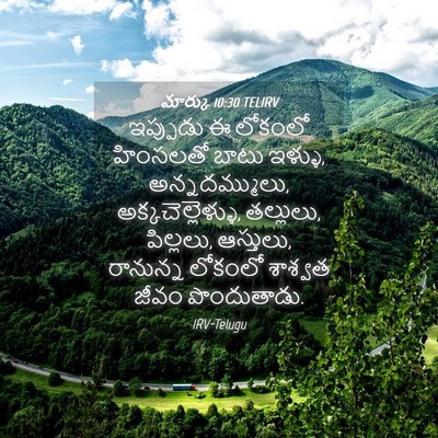 Picture 04 - మార్కు 10:30 TELIRV - ఇప్పుడు ఈ లోకంలో - Bible Verse Picture