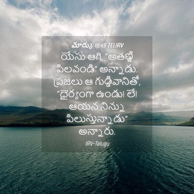Picture 04 - మార్కు 10:49 TELIRV - యేసు ఆగి, “అతణ్ణి - Bible Verse Picture