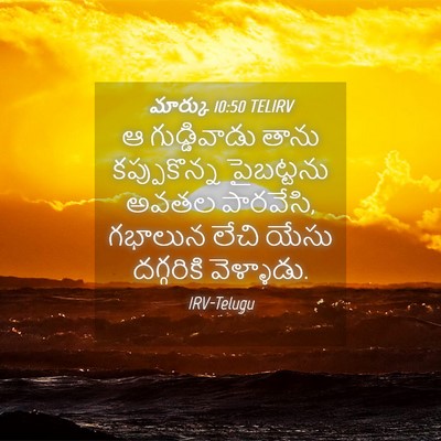 Picture 04 - మార్కు 10:50 TELIRV - ఆ గుడ్డివాడు తాను - Bible Verse Picture