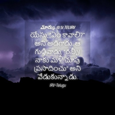 Picture 04 - మార్కు 10:51 TELIRV - యేసు, “ఏం కావాలి?” - Bible Verse Picture