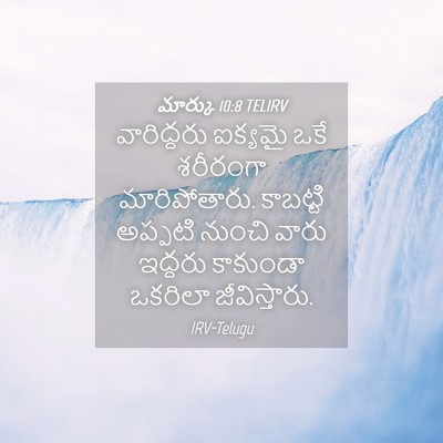 Picture 04 - మార్కు 10:8 TELIRV - వారిద్దరు ఐక్యమై - Bible Verse Picture