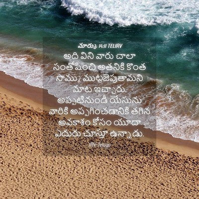 Picture 04 - మార్కు 14:11 TELIRV - అది విని వారు చాలా - Bible Verse Picture