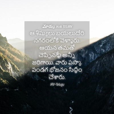 Picture 04 - మార్కు 14:16 TELIRV - ఆ శిష్యులు - Bible Verse Picture