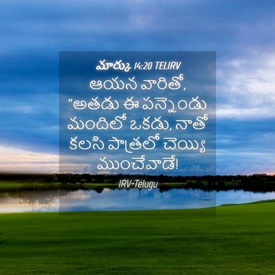 Picture 04 - మార్కు 14:20 TELIRV - ఆయన వారితో, “అతడు ఈ - Bible Verse Picture