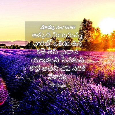 Picture 04 - మార్కు 14:47 TELIRV - అక్కడ నిలుచున్న - Bible Verse Picture
