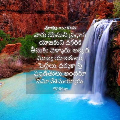 Picture 04 - మార్కు 14:53 TELIRV - వారు యేసుని - Bible Verse Picture