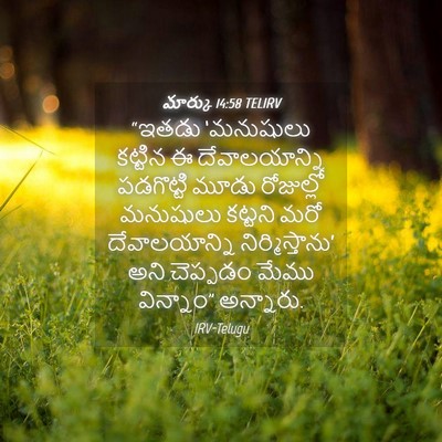 Picture 04 - మార్కు 14:58 TELIRV - “ఇతడు ‘మనుషులు - Bible Verse Picture